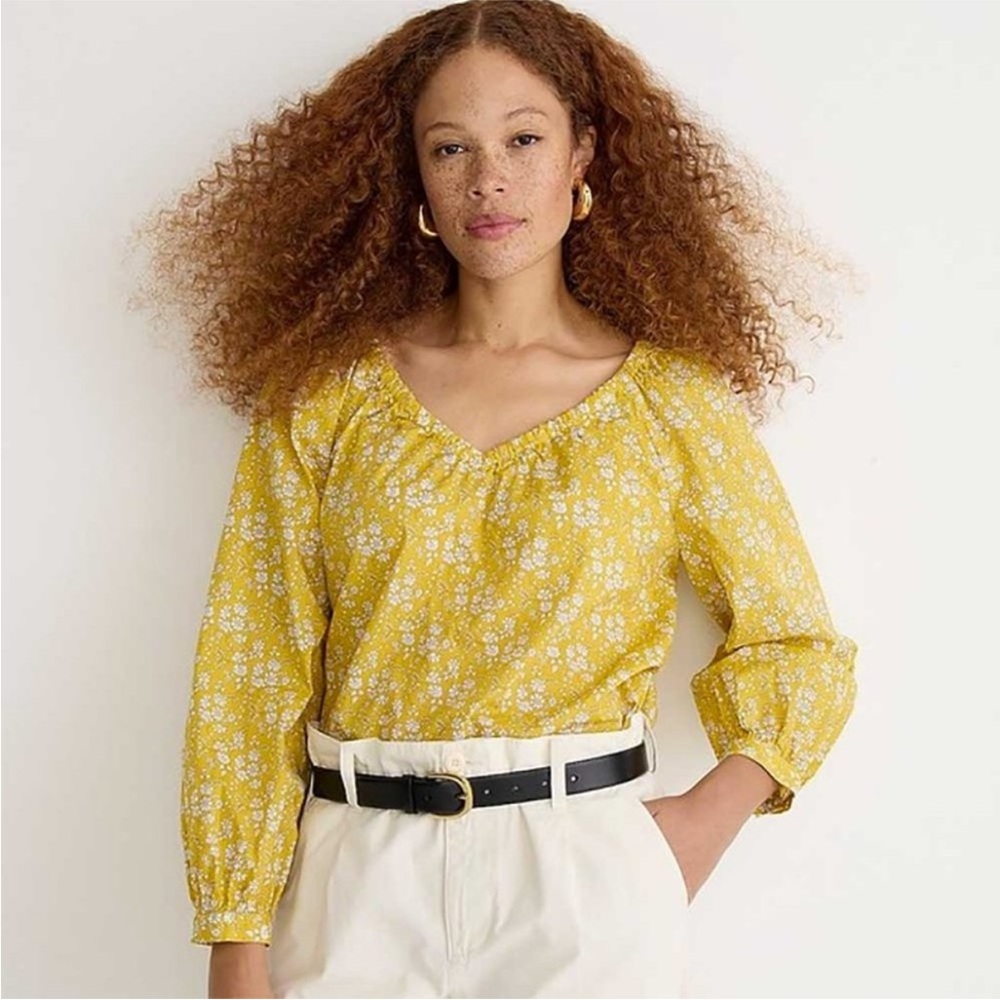 J. Crew V-neck top in Liberty®‎ Capel floral organic cotton
